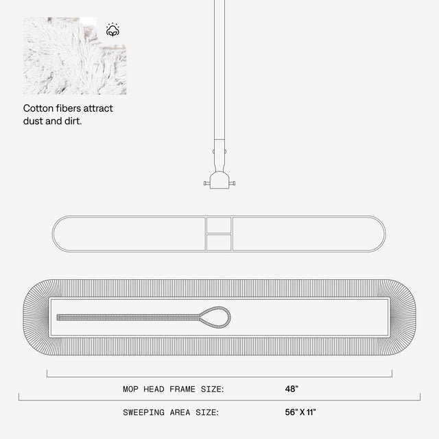 Cotton Dust Mop - Wood Handle