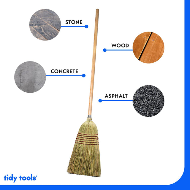 Tidy Tools Corn Broom 1 1/4'' Wood Handle