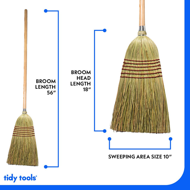 Tidy Tools Corn Broom 1 1/4'' Wood Handle