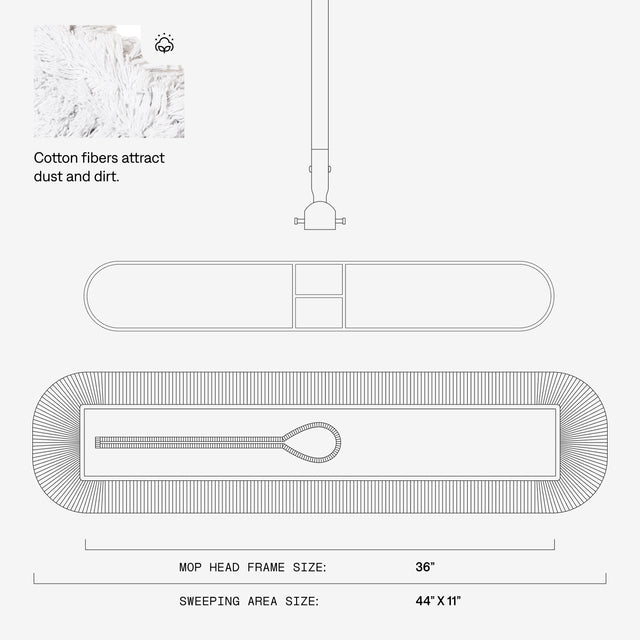 Cotton Dust Mop - Extendable Handle