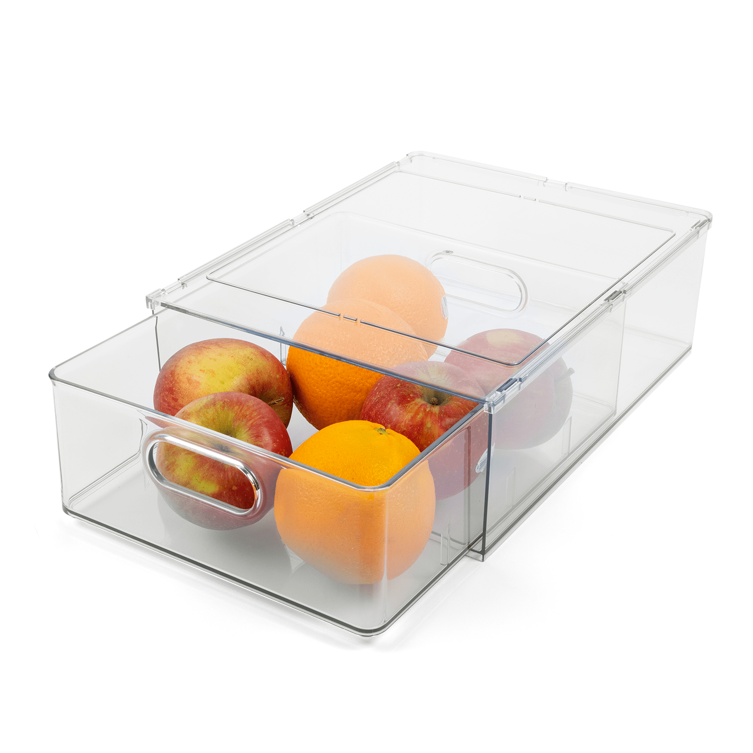Tidy Tools Clear Organizer Bins with Pull-out Drawers, Stackable Organizer with Handles