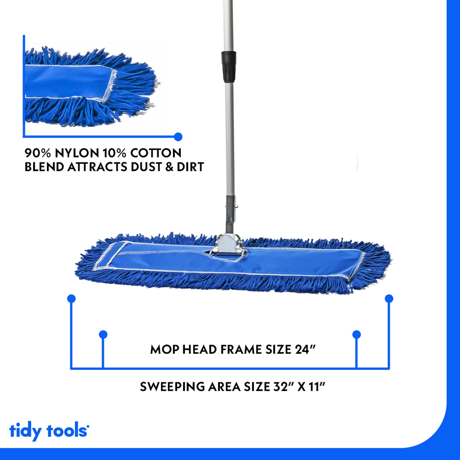 Tidy Tools 24 Inch Nylon Dust Mop Extendable Handle