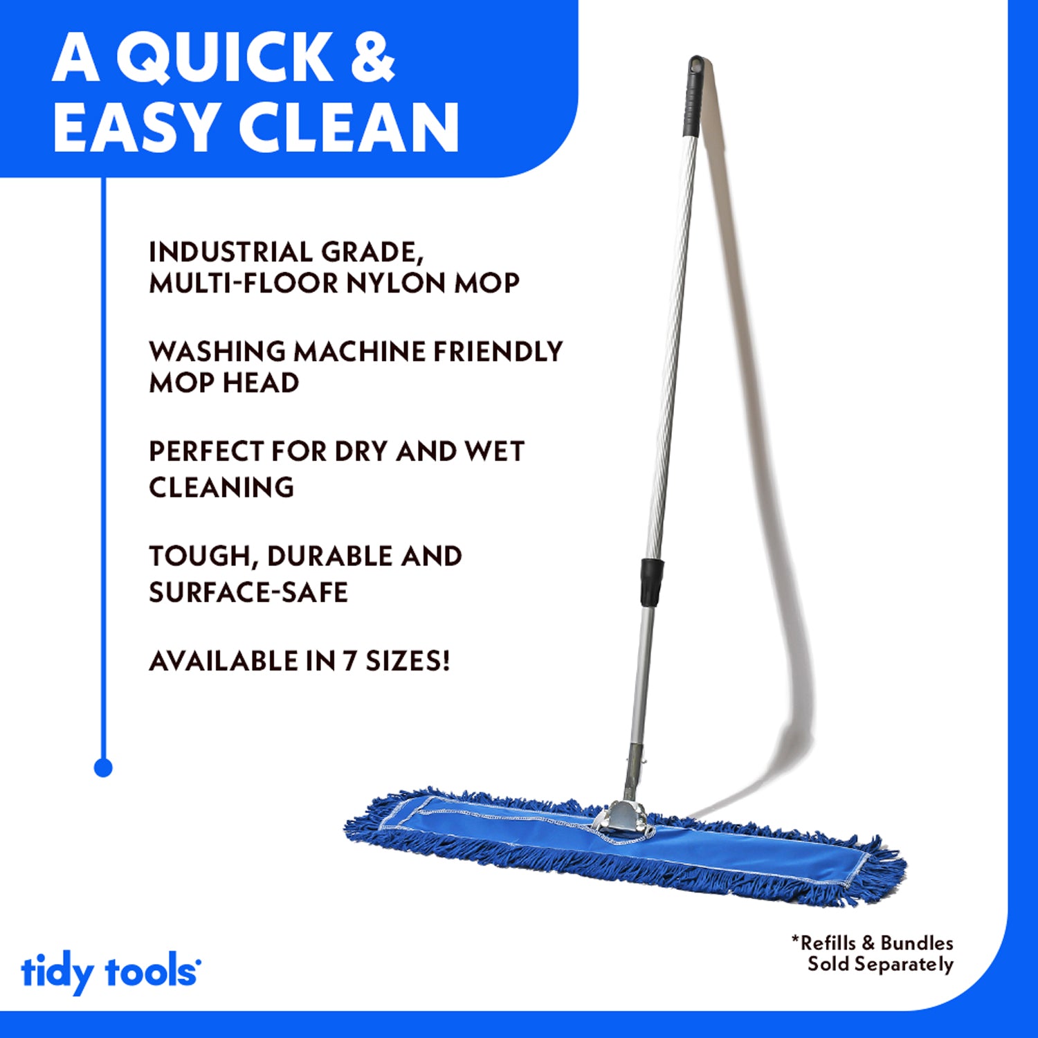 Tidy Tools 48 Inch Nylon Dust Mop Extendable Handle