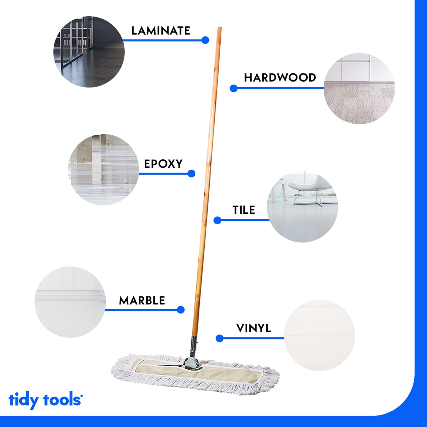 Tidy Tools 60 Inch Cotton Dust Mop Wood Handle